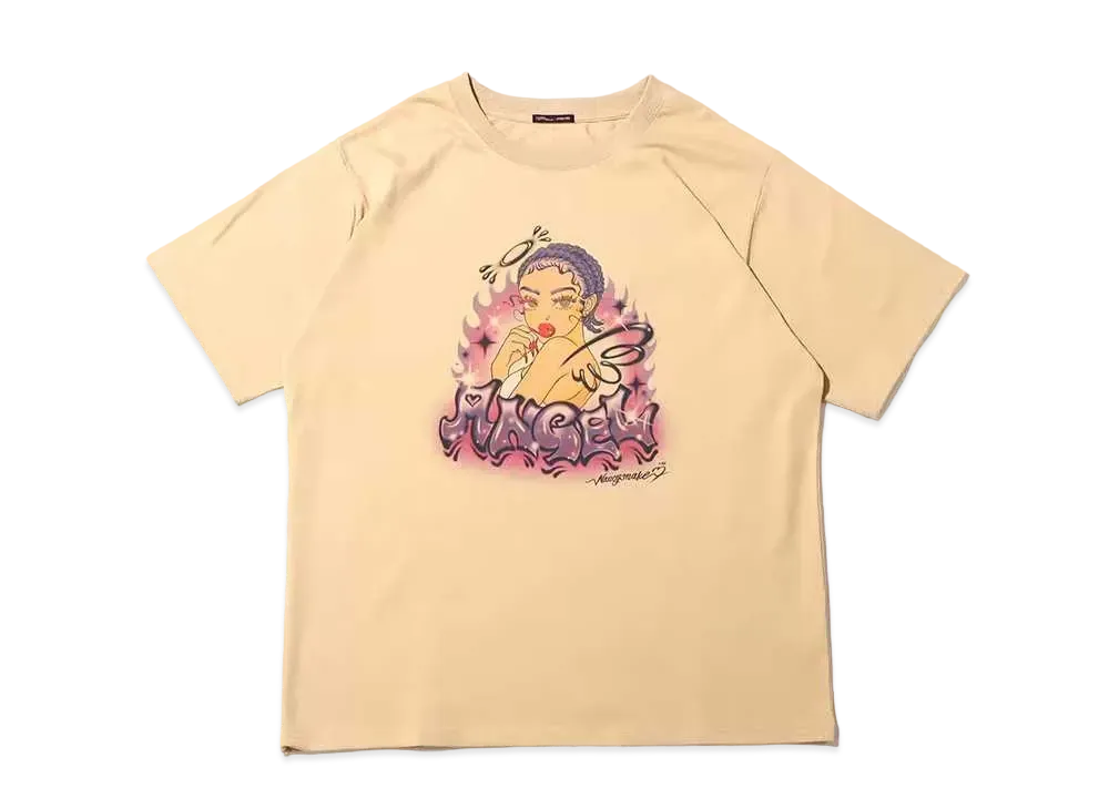 atmos pink x Riehata Graphic Big T "Beige"