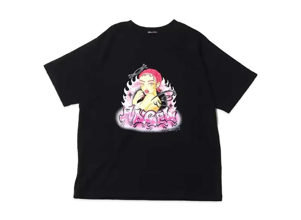atmos pink x Riehata Graphic Big T "Black"