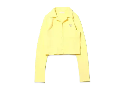 atmos pink Front Button Open Collar Tops "Yellow"