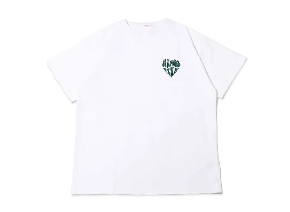 atmos pink Heart Logo Embroidery Big T "White"