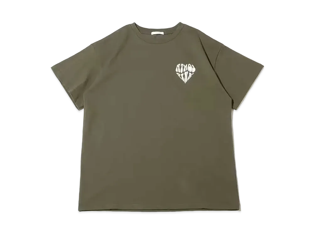 atmos pink Heart Logo Embroidery Big T "Khaki"