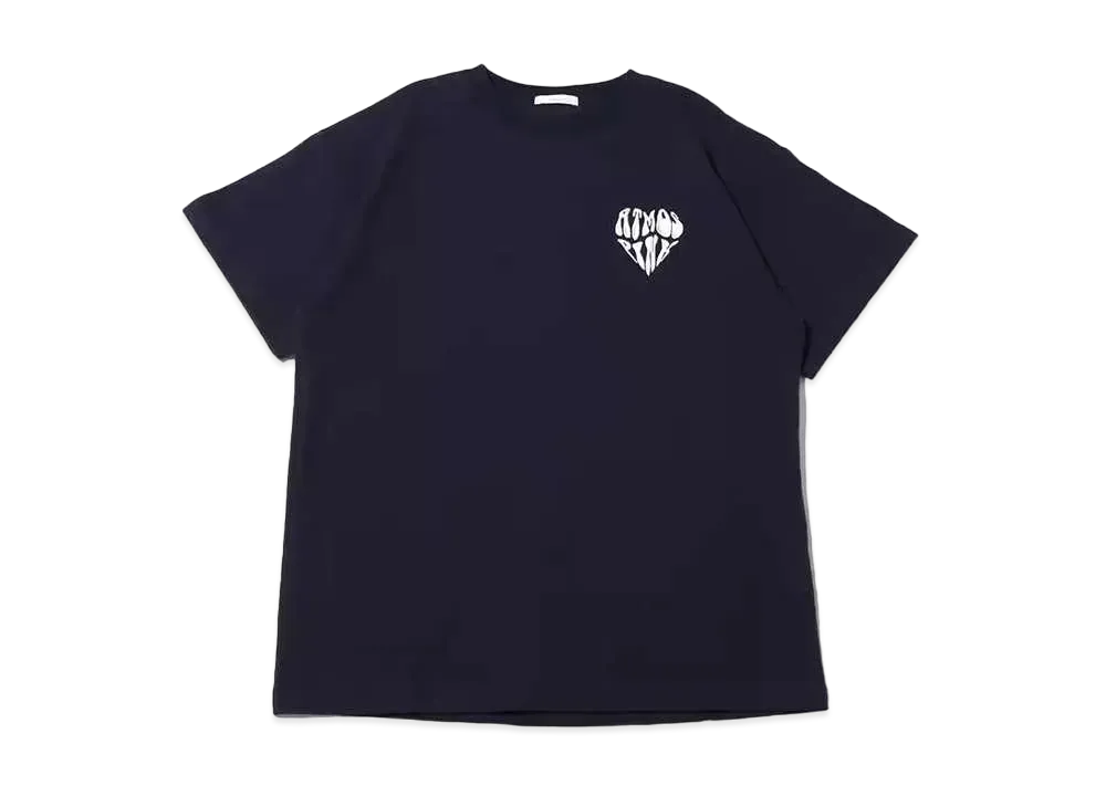 atmos pink Heart Logo Embroidery Big T "Navy"