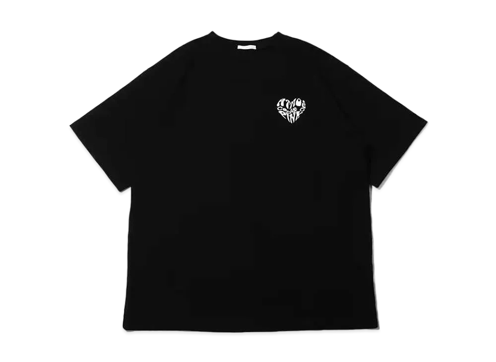 atmos pink Heart Logo Embroidery Big T "Black"
