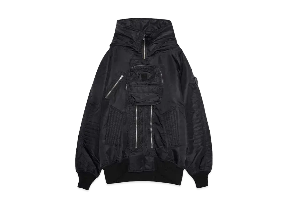 PHINGERIN ELEVATION HOODED BOMBER JACKET "BLACK"