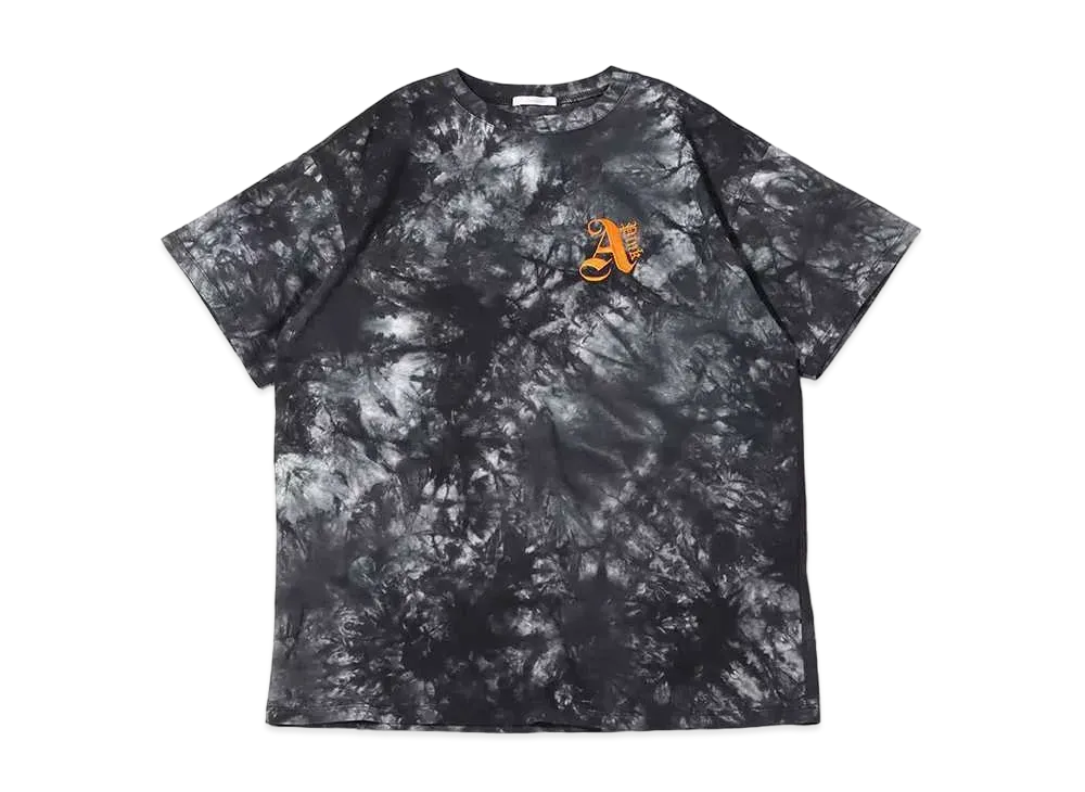 atmos pink Logo Embroidery Tie Dye Big T "Black"