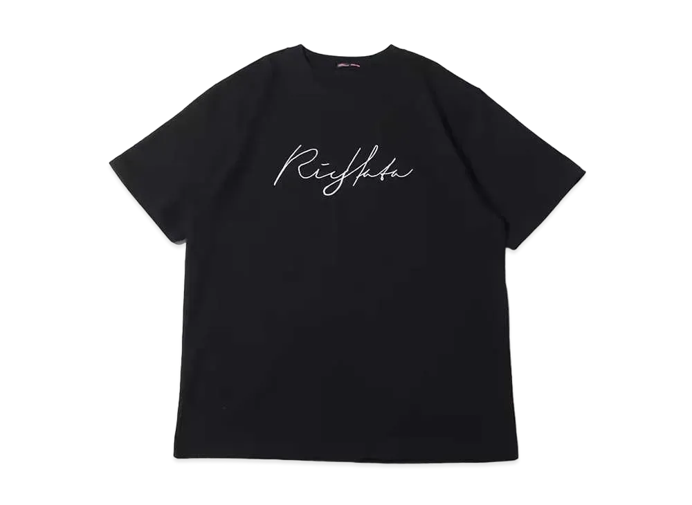 atmos pink x Riehata Logo Embroidery Big T-Shirt "Black"