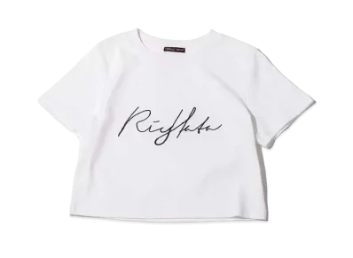 atmos pink x Riehata Logo Embroidery Cropped T-Shirt "White"