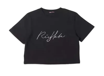 atmos pink x Riehata Logo Embroidery Cropped T-Shirt "Black"
