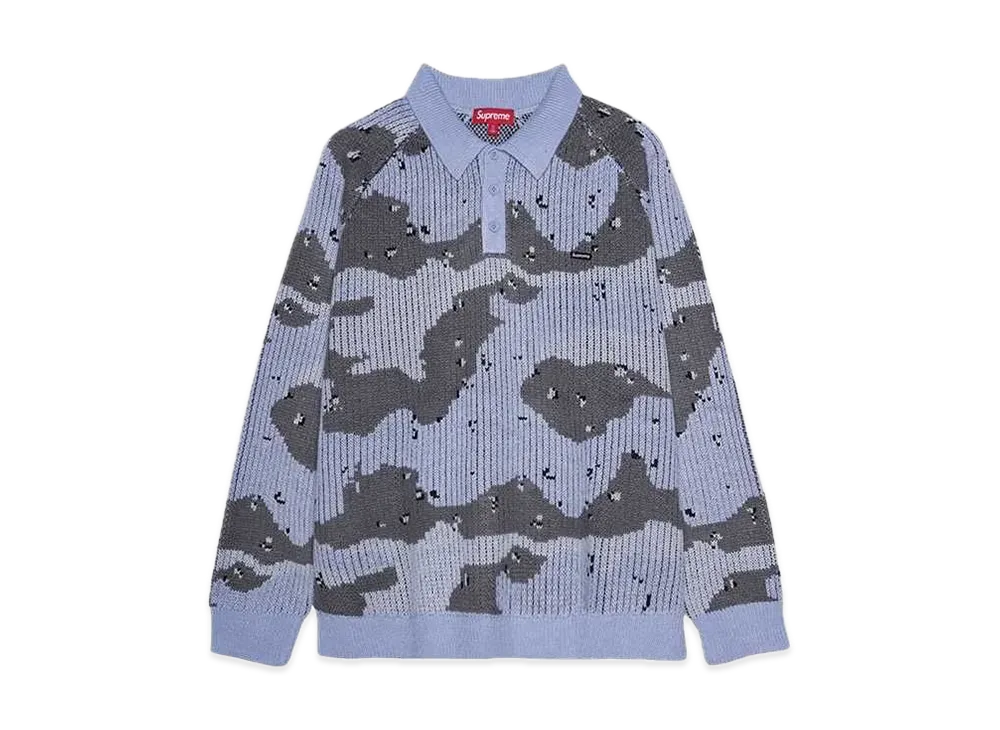 Supreme Small Box Polo Sweater "Blue Camo"
