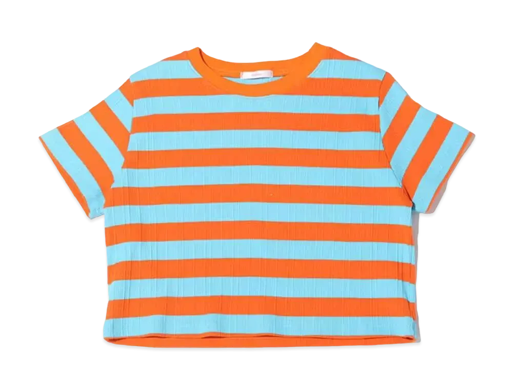 atmos pink Border Ribbed Mini T-Shirt "Blue"