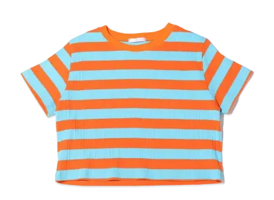 atmos pink Border Ribbed Mini T-Shirt "Blue"