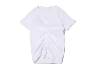 atmos pink Front Drawstring Ribbed T-Shirt "White"