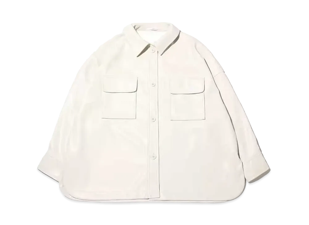 atmos pink Faux Leather CPO Shirt "White"