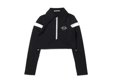 atmos pink Short Logo Zip Collar Tops "Black"