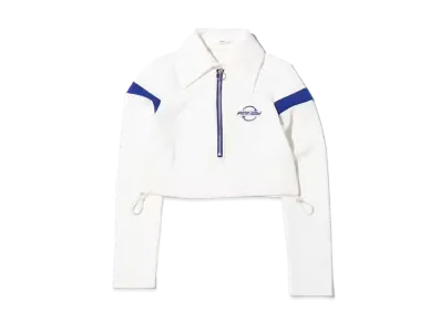 atmos pink Short Logo Zip Collar Tops "White"