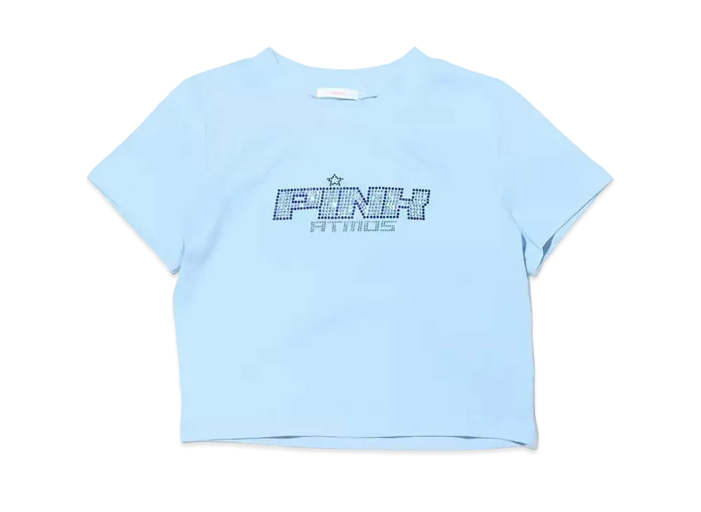 atmos pink Logo Rhinestone T "Sax"