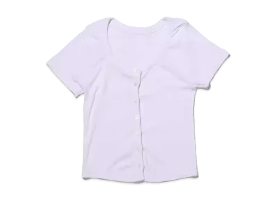 atmos pink Front Button Minimalist Tops "White"
