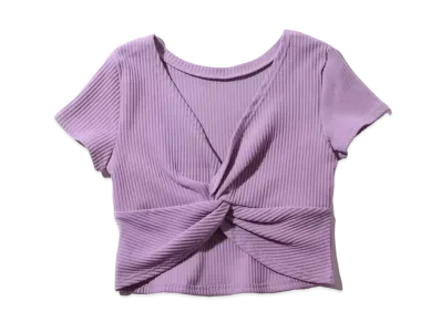 atmos pink Rib Pleated Twist T-Shirt "Lavender"