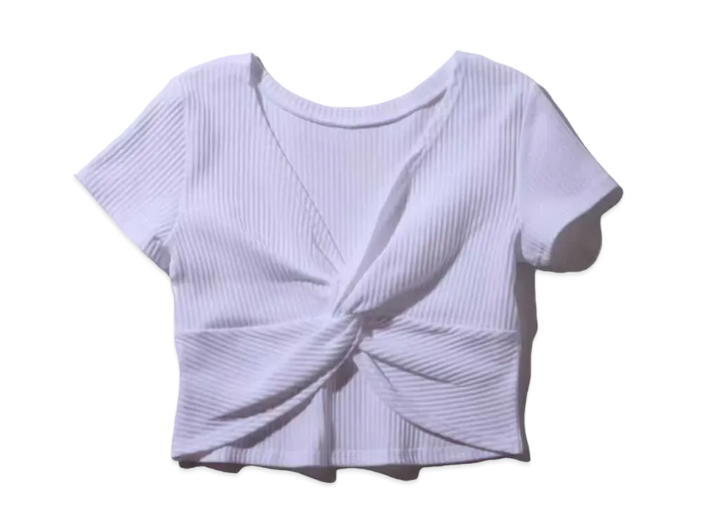 atmos pink Rib Pleated Twist T-Shirt "White"