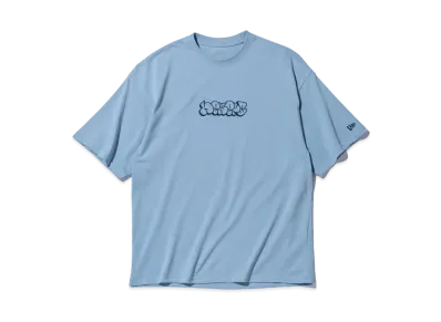 NEW ERA Short Sleeve Oversized Cotton T-shirt Bubble Logo "Mist Blue"