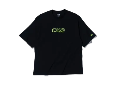 NEW ERA Short Sleeve Oversized Cotton T-shirt Bubble Logo "Black"