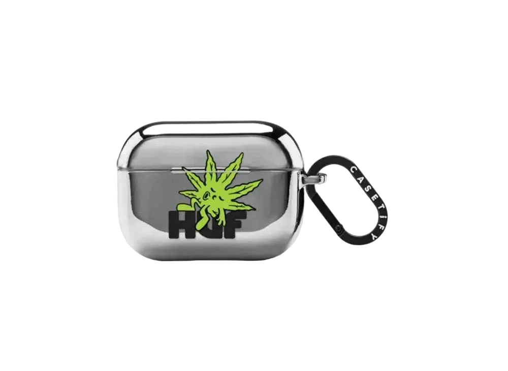 HUF x CASETiFY Green Buddy Earbuds Case Mirror Case (AirPods Pro 2st Generation) "Silver"