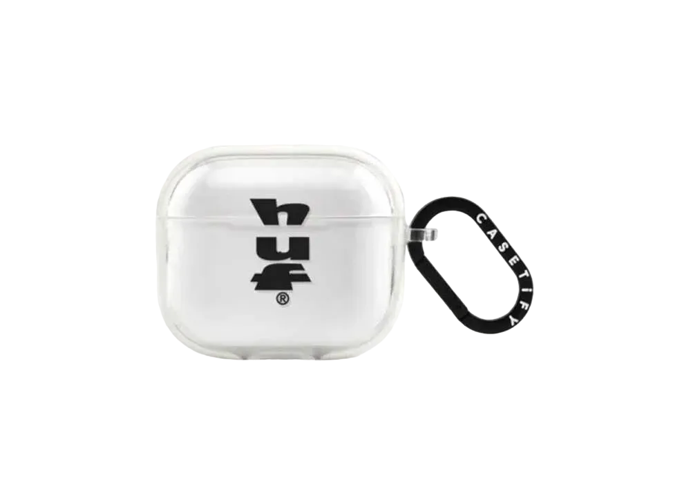 HUF x CASETiFY Black Logo Earbuds Case Impact Case (AirPods Pro 3st Generation) "Frost"