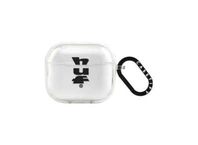 HUF x CASETiFY Black Logo Earbuds Case Impact Case (AirPods Pro 3st Generation) "Frost"