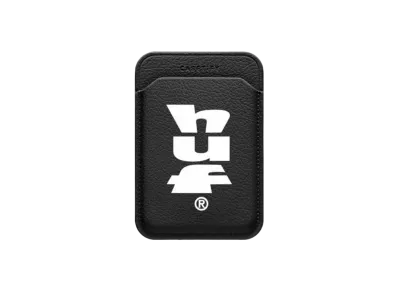 HUF x CASETiFY White Logo Snappy Leather Wallet "Black"