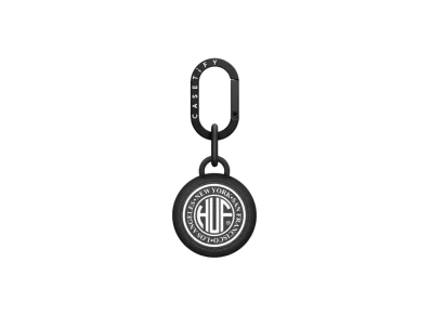 HUF x CASETiFY Black Logo Airtag Holder "Black"
