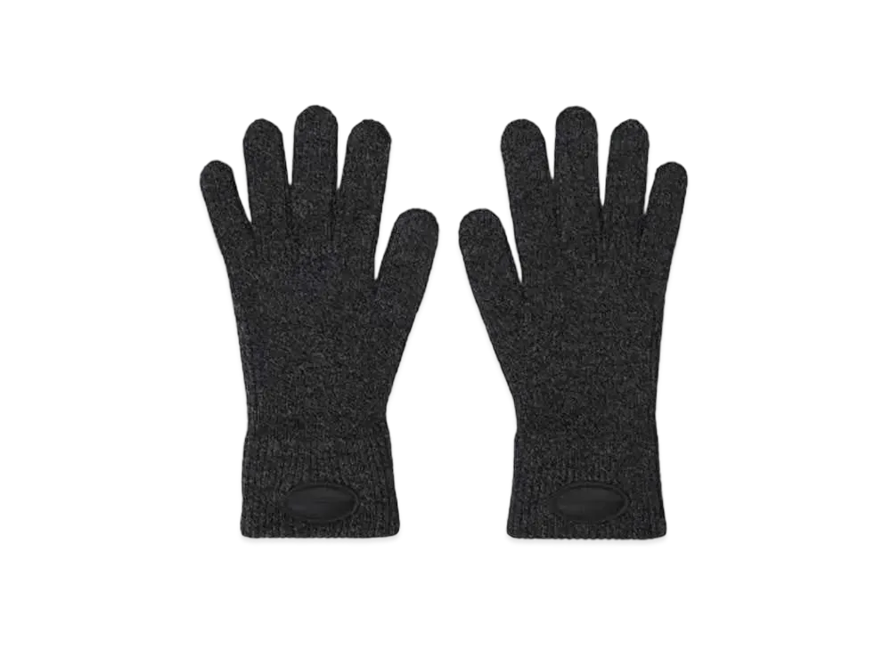 Alexander Wang Dome Logo Stretch Rib Woolen Gloves "Charcoal"