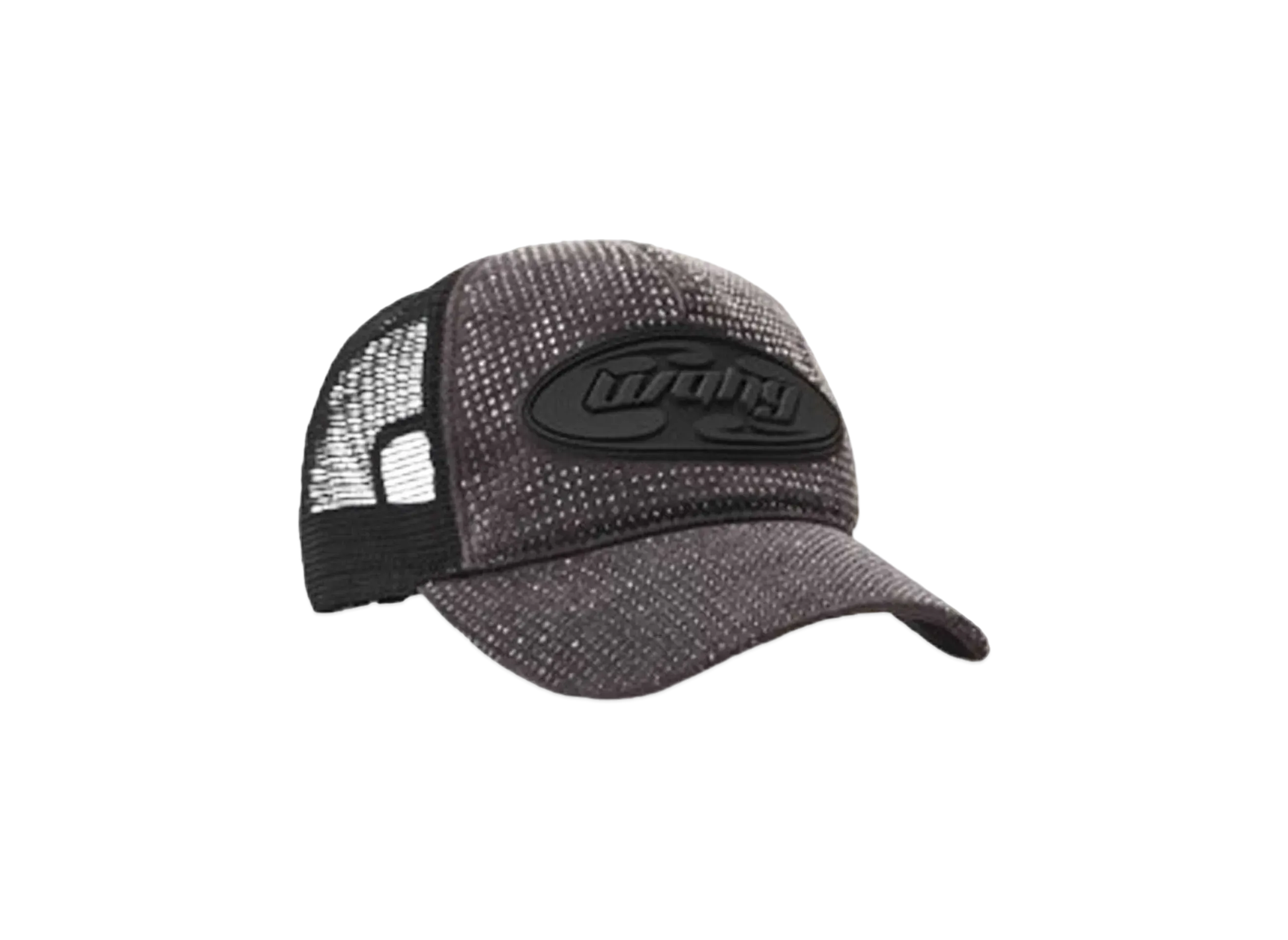 Alexander Wang Logo Crystal Hotfix Cotton Canvas Trucker Hat