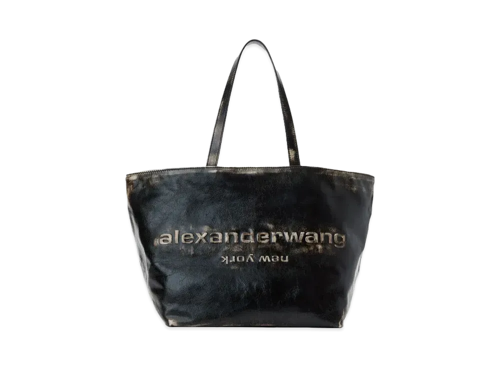 Alexander Wang Punch Brushed Effect Leather Large Tote "Black/Cream"