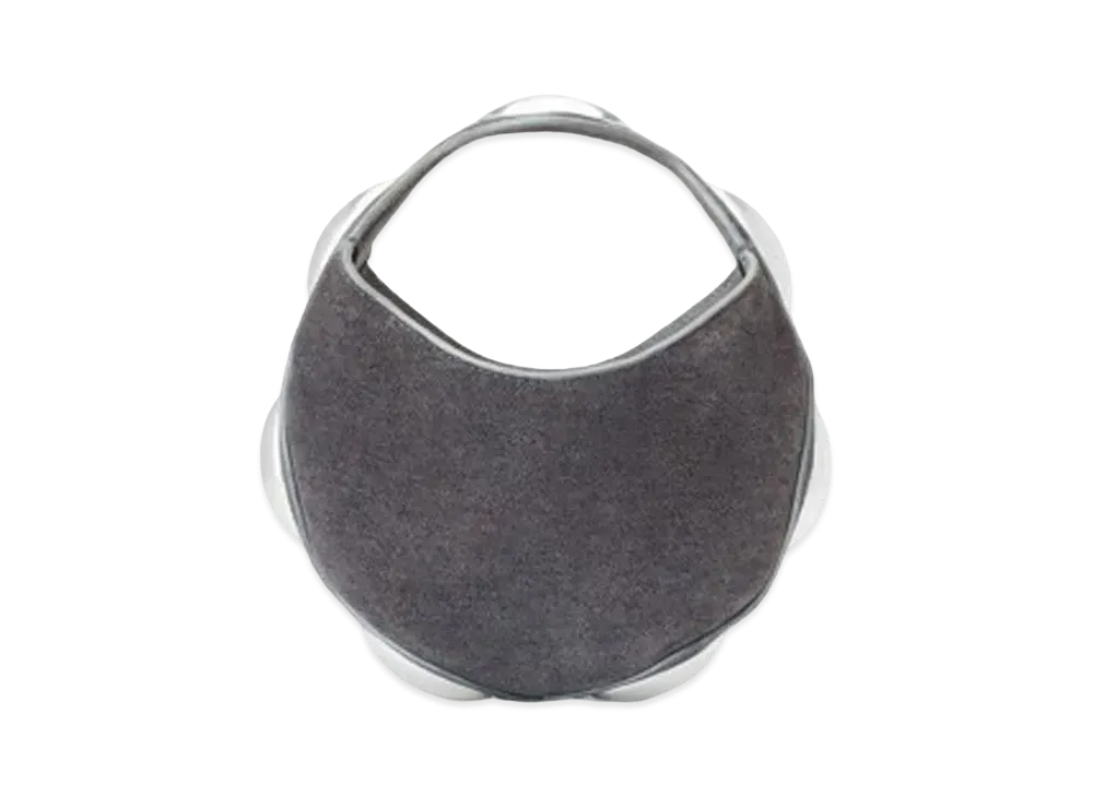 Alexander Wang Dome Trompe L'oeil Denim Leather Circular Top Handle Bag "Gray"