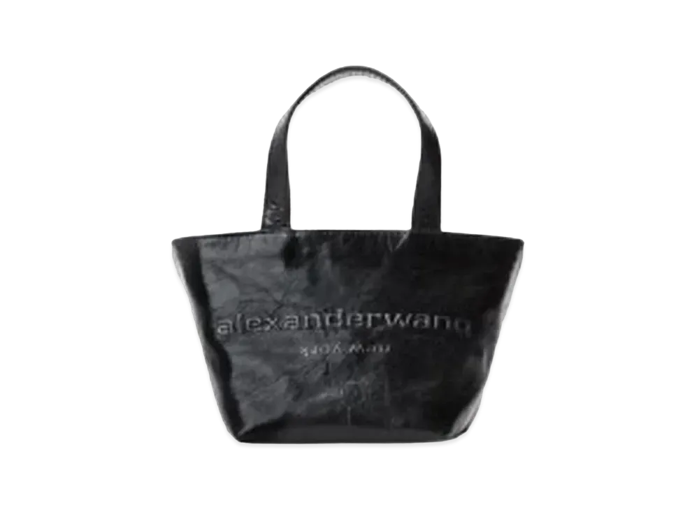 Alexander Wang Punch Crackle Patent Leather Mini Tote "Black"