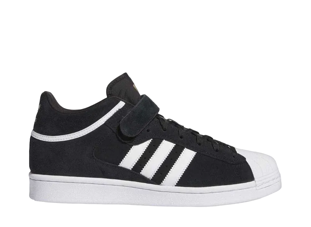 adidas Pro Shell Mid Trainers "Core Black/Footwear White/Gold Metallic"