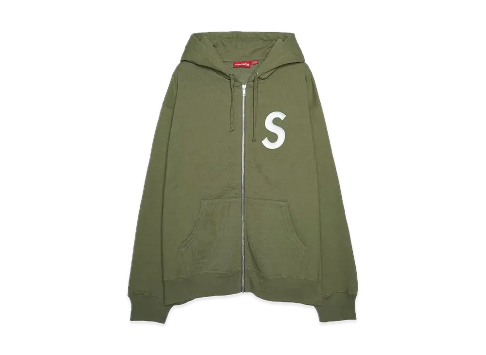 ハンギョドン　SUPREME オリーブパーカー Sロゴ Supreme シュプリーム 2024AW S Logo Zip Up Hooded Sweatshirt