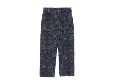 XLARGE DISCHARGE PRINT DENIM PANTS "BLACK"