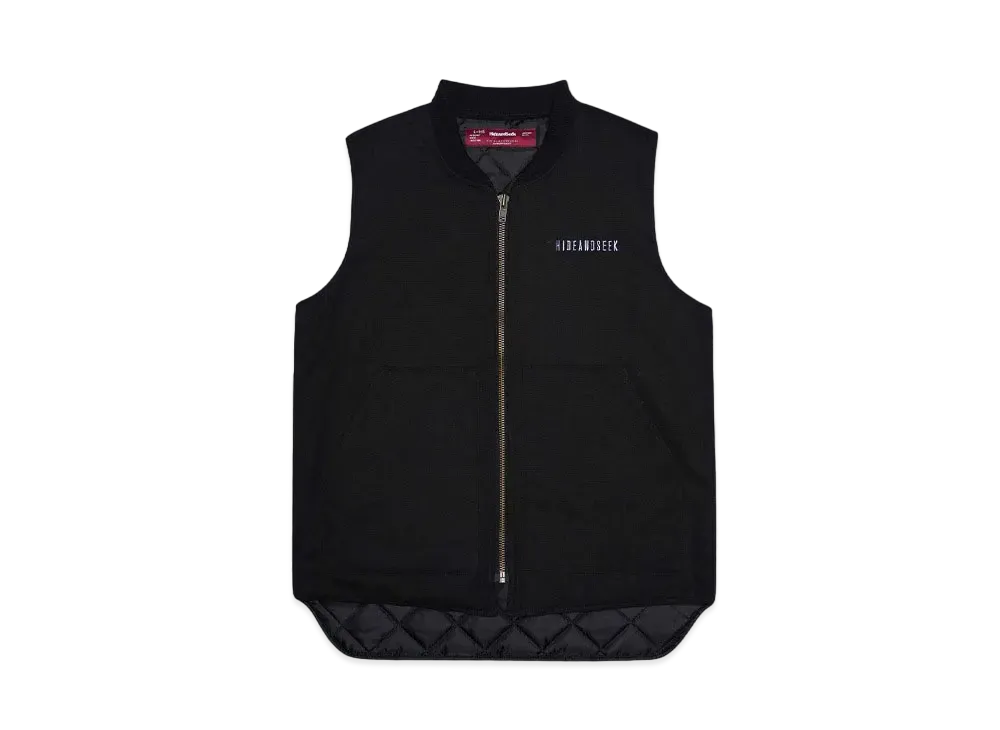 Hide and Seek Work Zip Vest(24aw) "BLACK"