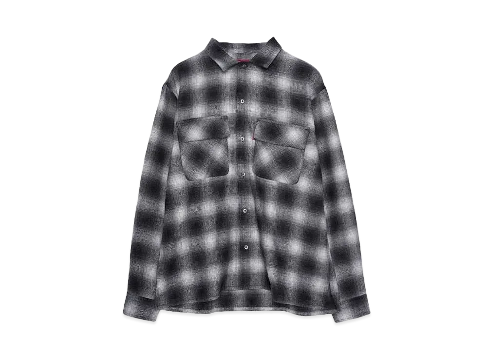 Hide and Seek Wool Ombre Check L/S Shirt(24aw) "WHITE"