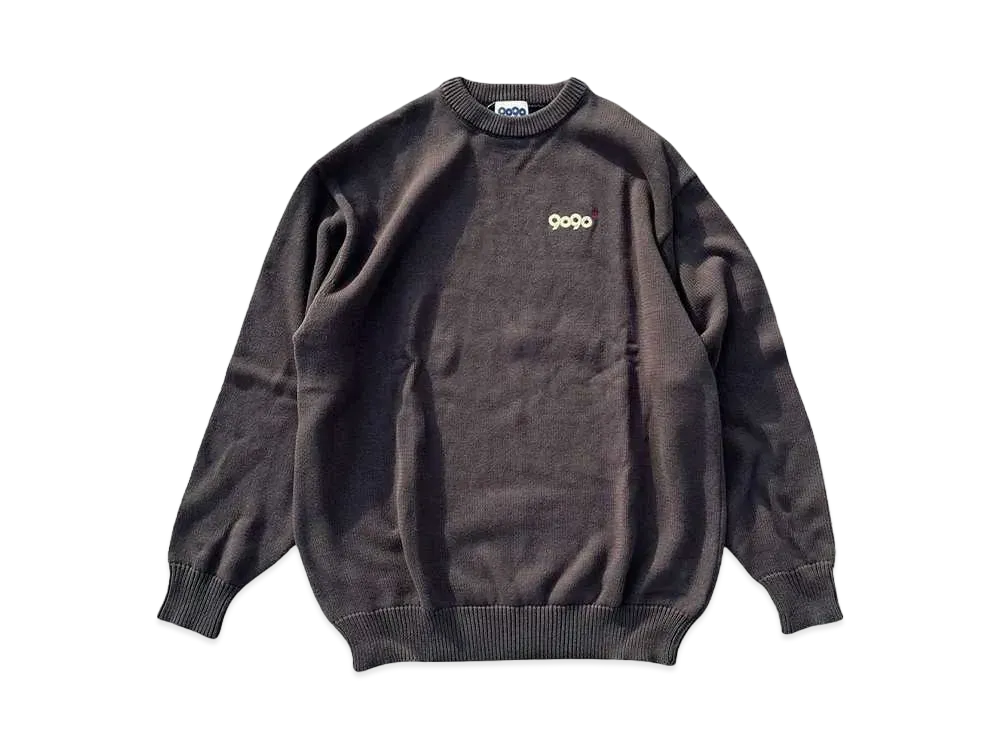 9090 9090 OG Logo Simple Crewneck Knit "Black"