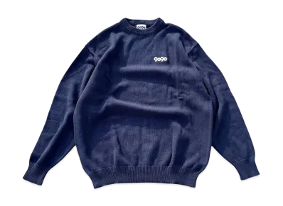 9090 9090 OG Logo Simple Crewneck Knit "Navy"