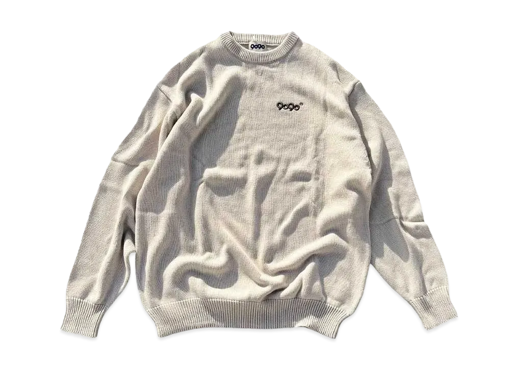 9090 9090 OG Logo Simple Crewneck Knit "Ivory"