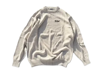 9090 9090 OG Logo Simple Crewneck Knit "Ivory"