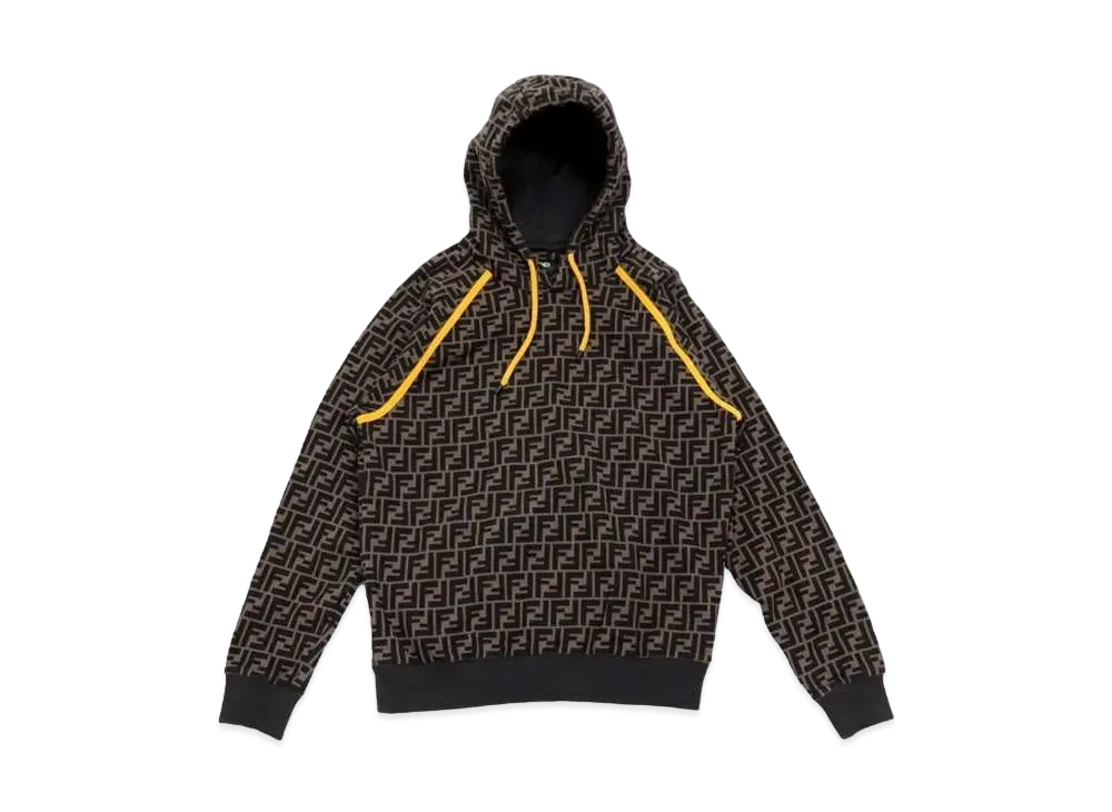 FENDI Men's Zukka Hoodie Parker "Brown/Yellow"