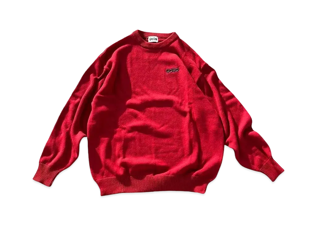9090 9090 OG Logo Simple Crewneck Knit "Wine Red"