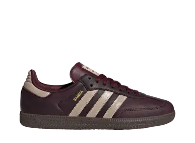 adidas Women's Samba OG "Maroon/Crystal Sand/Gold Metallic"