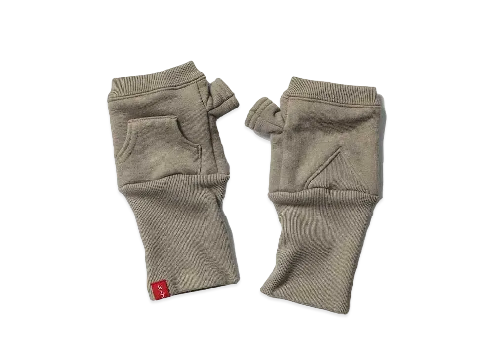 BEAMS JAPAN x LOOPWHEELER Exclusive Hanging Fleece Gloves "Cement"