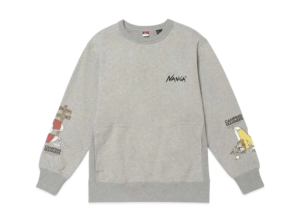 NANGA Eco Hybrid Camping Manners Rrc Sweatshirt(Unisex) "L.Gry"