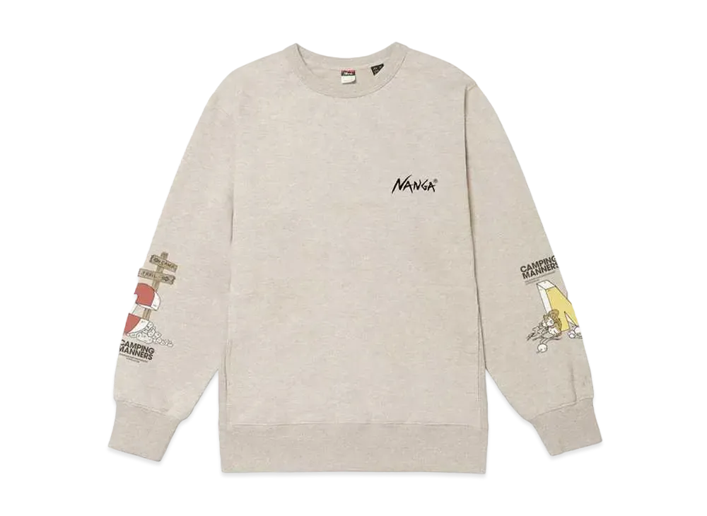 NANGA Eco Hybrid Camping Manners Rrc Sweatshirt(Unisex) "Oatmeal"